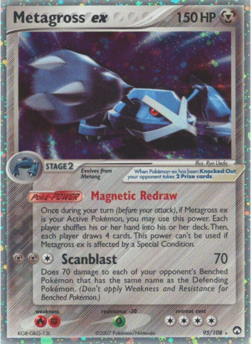2007 Pokemon Power Keepers Holo Rare Metagross ex 95/108 DMG - HP